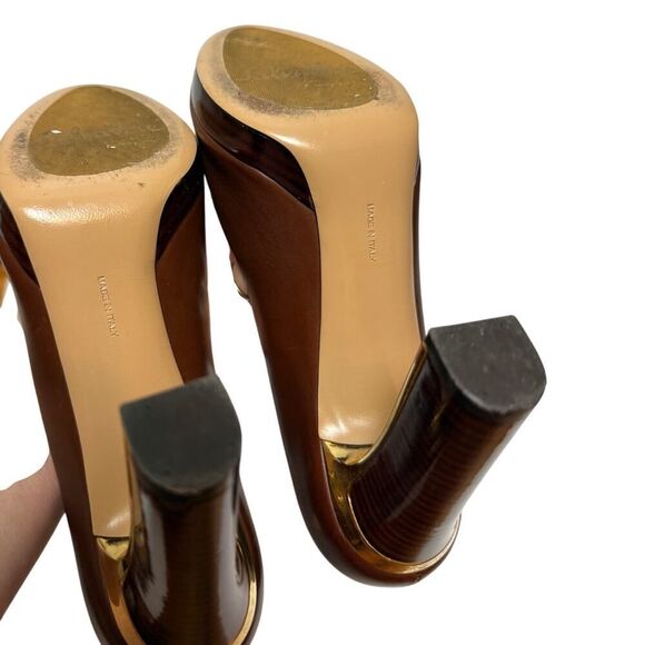 Salvatore Ferragamo Brown Tamina Heels Sz. 7 - Picture 6 of 9